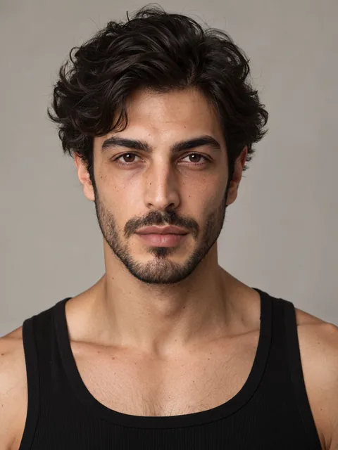 Matteo — yapay zekâ ile üretilmiş Akdeniz erkek model portresi
