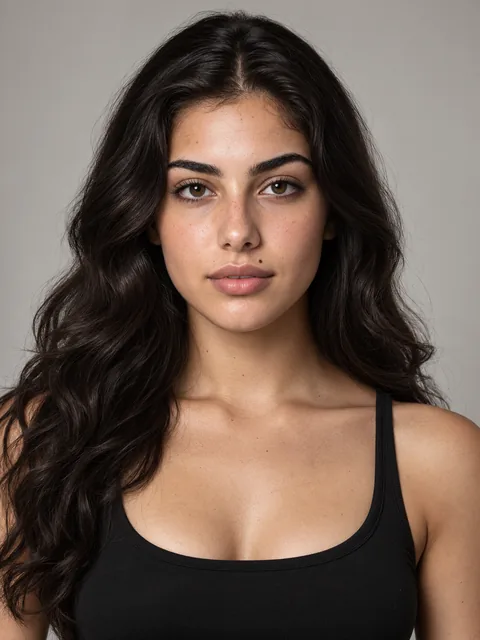 Livia — yapay zekâ ile üretilmiş Akdeniz kadın model portresi
