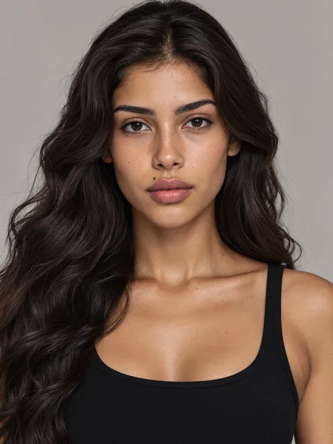 Carla — yapay zekâ ile üretilmiş Latin kadın model portresi